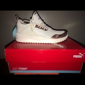 Women's Puma Gold and White Sneakers